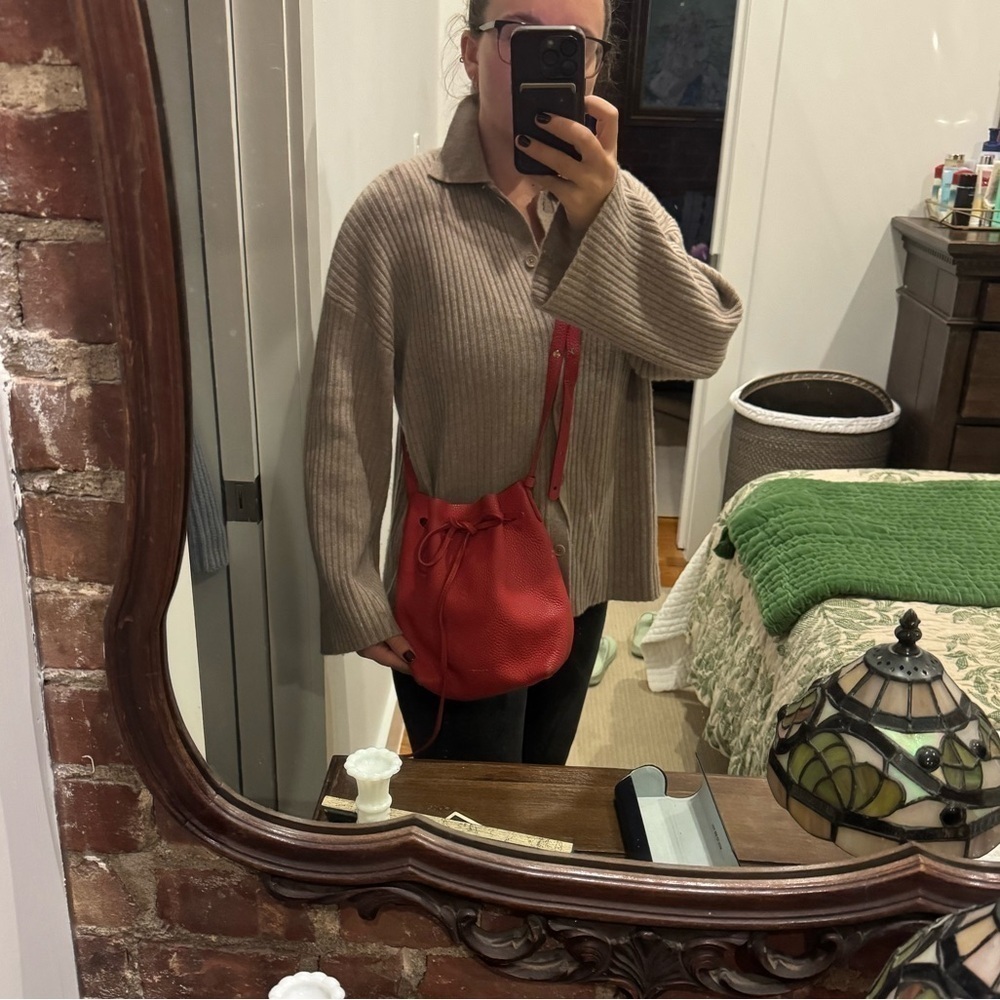 Mansur Gavriel Red Mini Bucket Bag - Picture 9 of 9